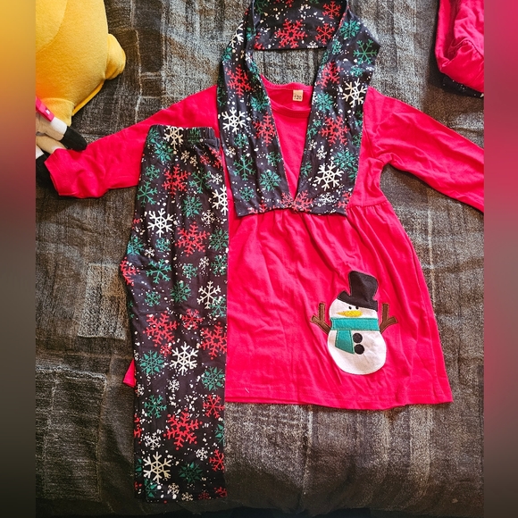 Snowman outfit with scarf size 6 - Picture 3 of 5